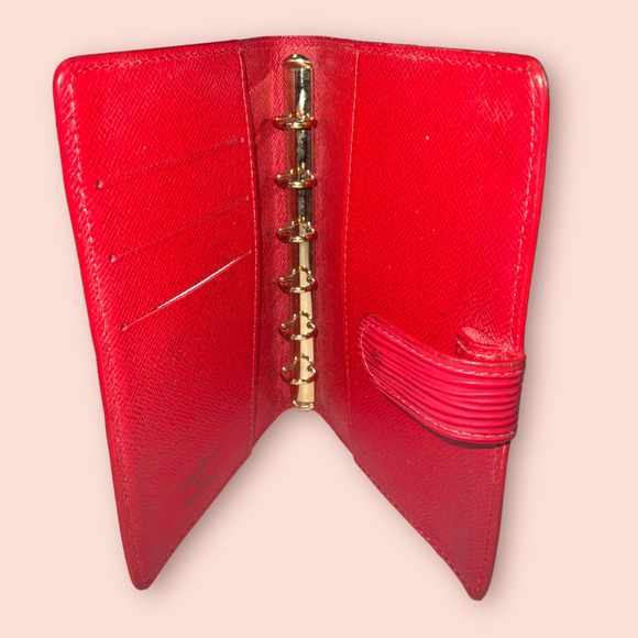 Louis Vuitton Wallet Cover Agenda Red Leather Vintage - Picture 6 of 8